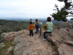 Horsetooth Reservoir view with kids