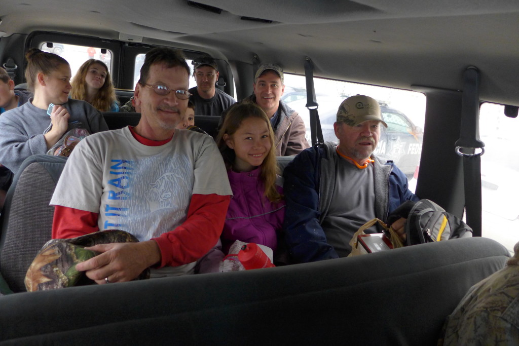Every day we squished 16 people into a 15-passenger van and the other four rode in another van containing mostly tools